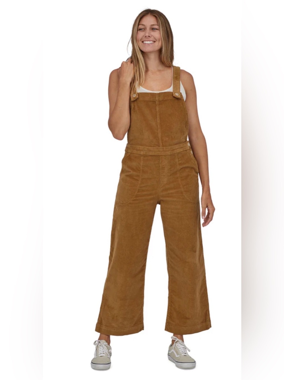 Patagonia NWT Stand Up Cropped Organic Cotton Corduroy Overalls - Nest Brown - 8